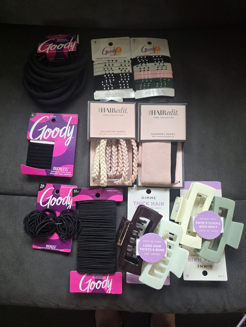 Goody & HAIRedit Women’s Mixed Hair Accessory Set in Black, Pink & Cream